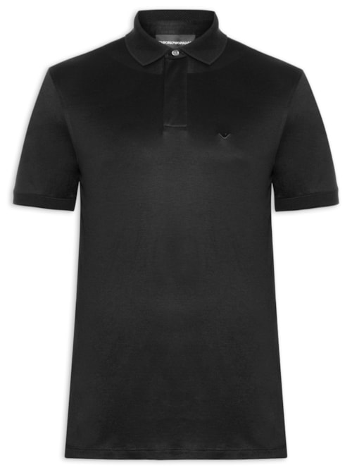 Camisa Polo Masculina Clássica Lyocell - Preto