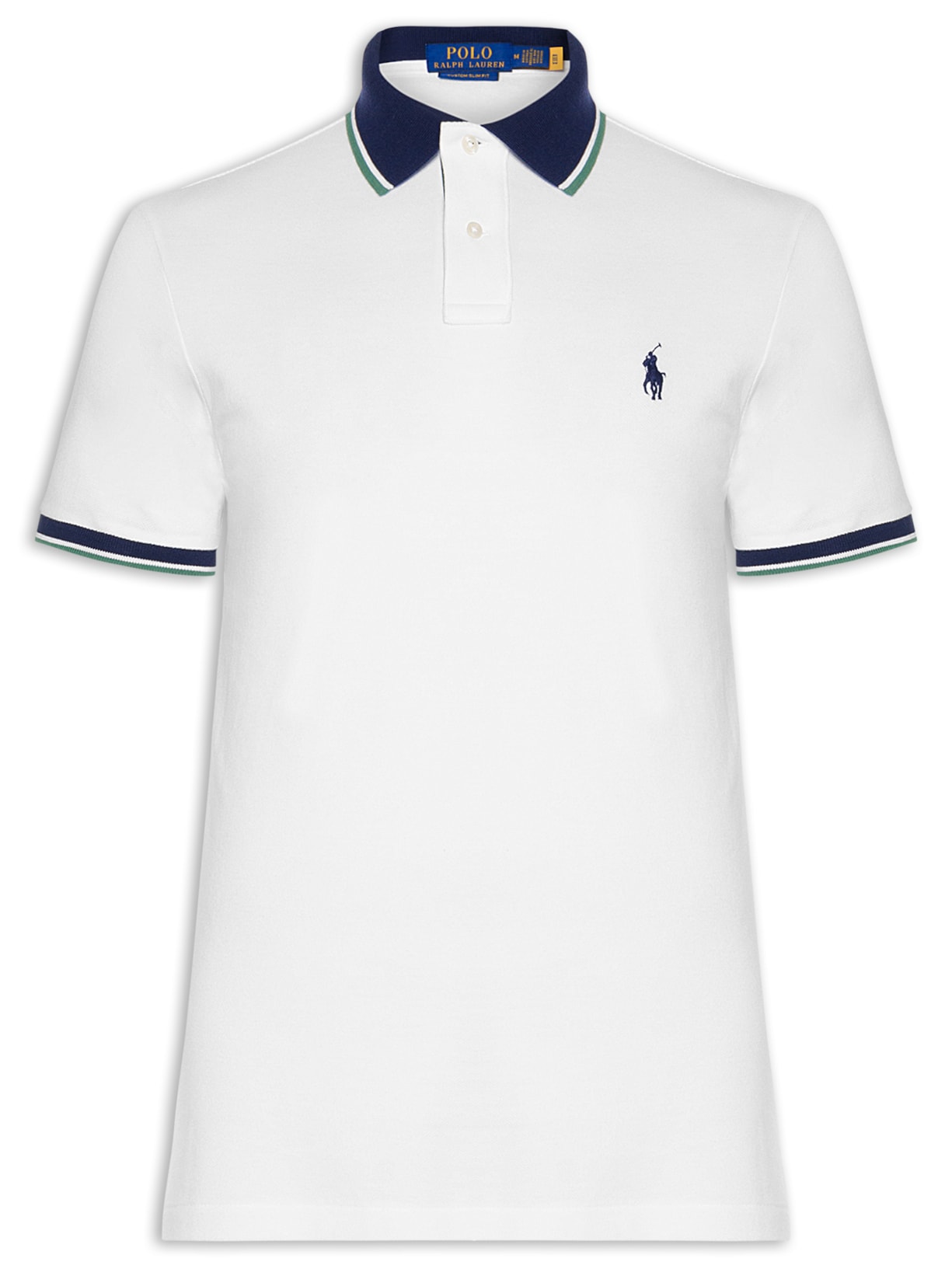 Camisa Polo Masculina Knit Custom Slim Fit Mesh Branco Polo Ralph Lauren