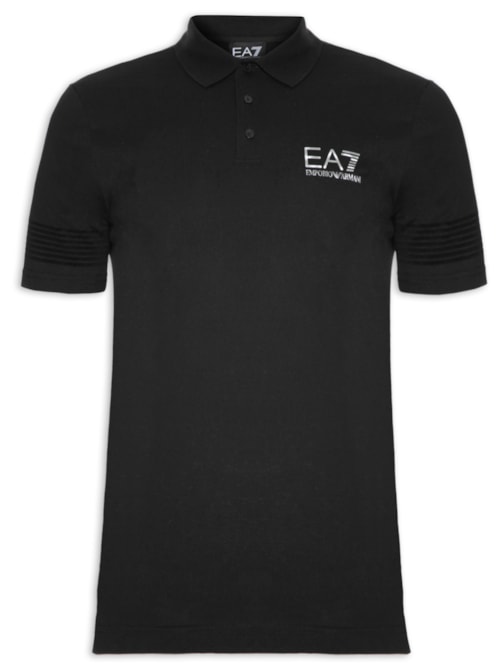 Camisa Polo Masculina Listras - Preto