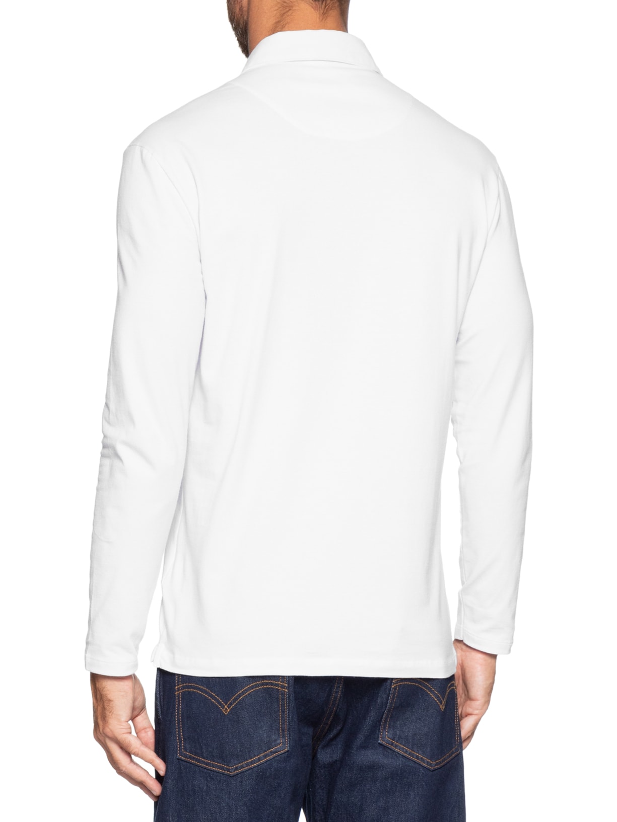 Camisa Polo Masculina Manga Longa Rugby  Branco Sergio K