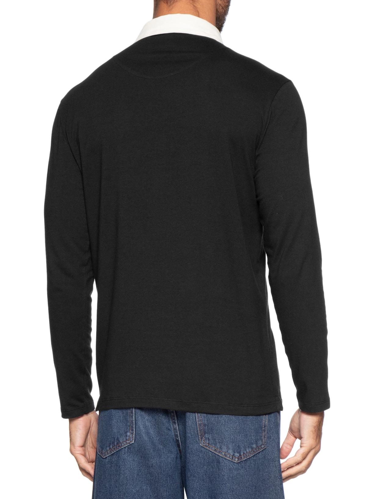 Camisa Polo Masculina Manga Longa Rugby – Preto Sergio K