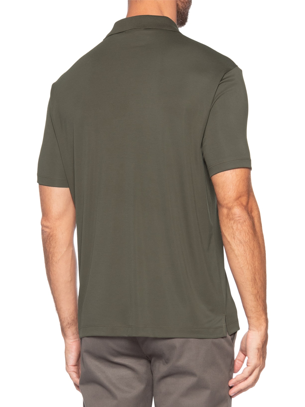 Camisa Polo Masculina Modal Mini Logo Marrom Emporio Armani