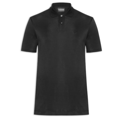 Camisa Polo Masculina Modal Mini Logo - Preto