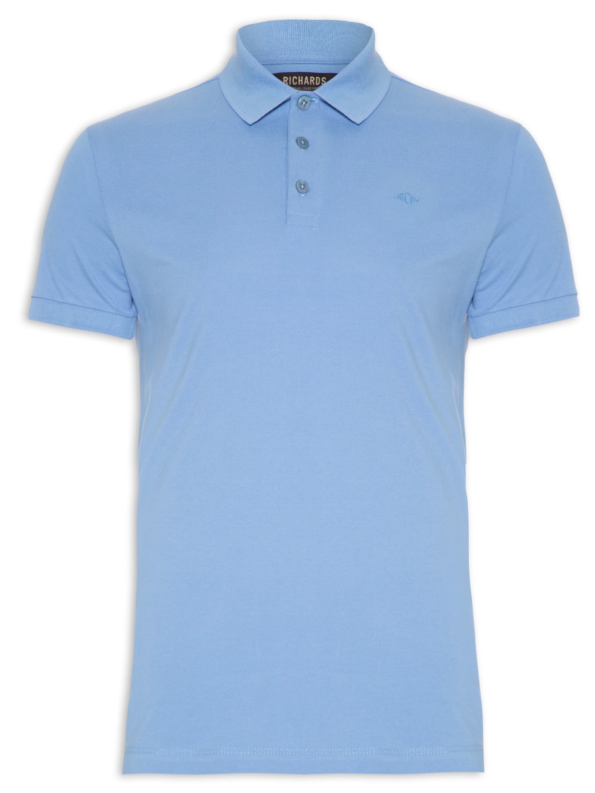 Camisa Polo Masculina Piquet Lisa - Azul