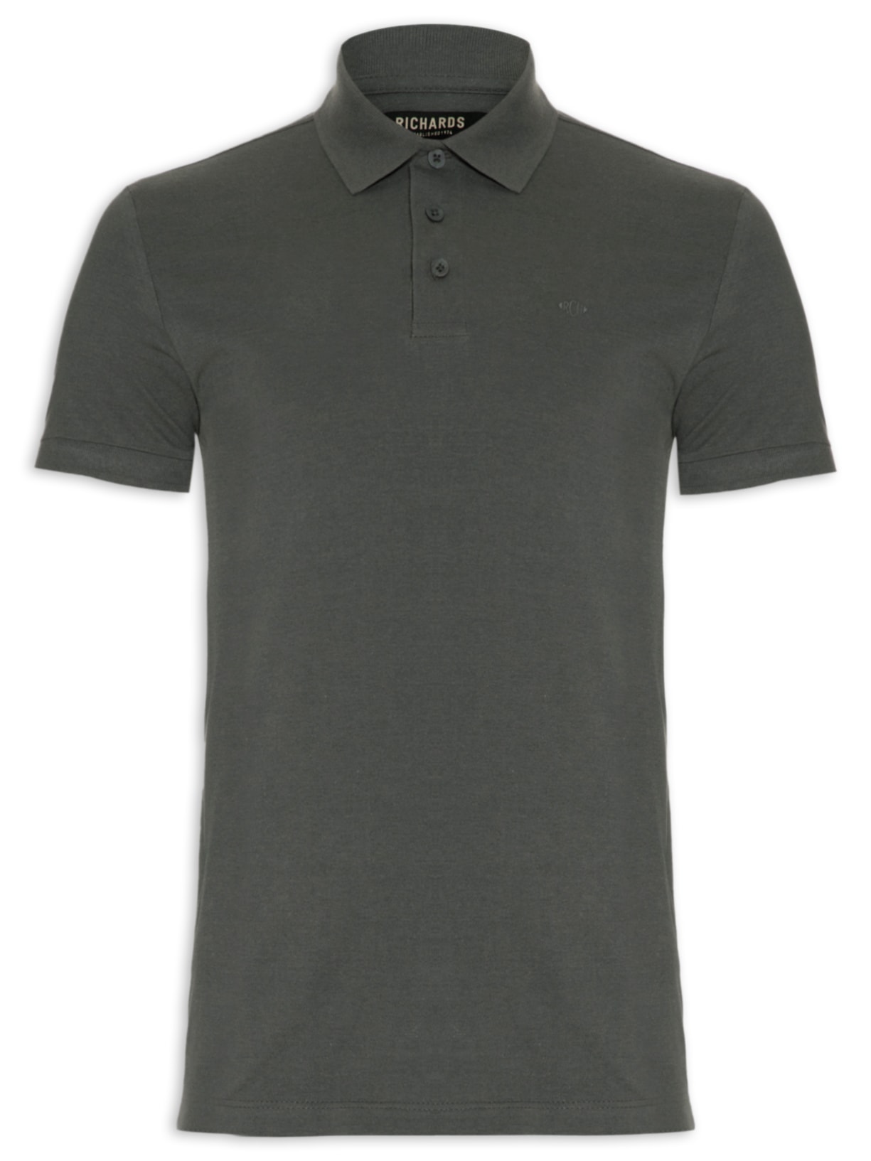 Camisa Polo Masculina Piquet Mescla Básica M - Cinza