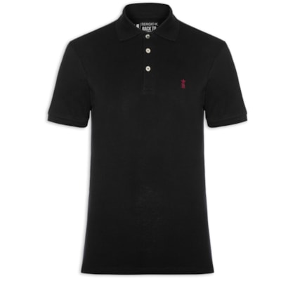 Camisa Polo Masculina Piquet - Preto