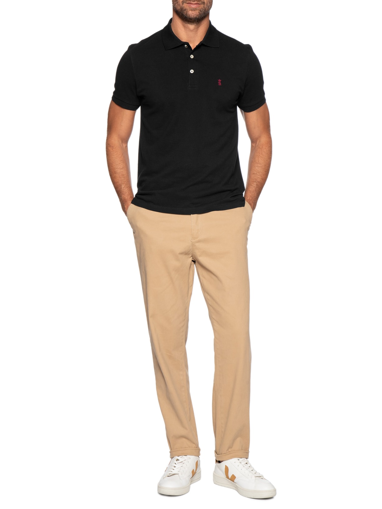 Camisa Polo Masculina Piquet Preto Sergio K