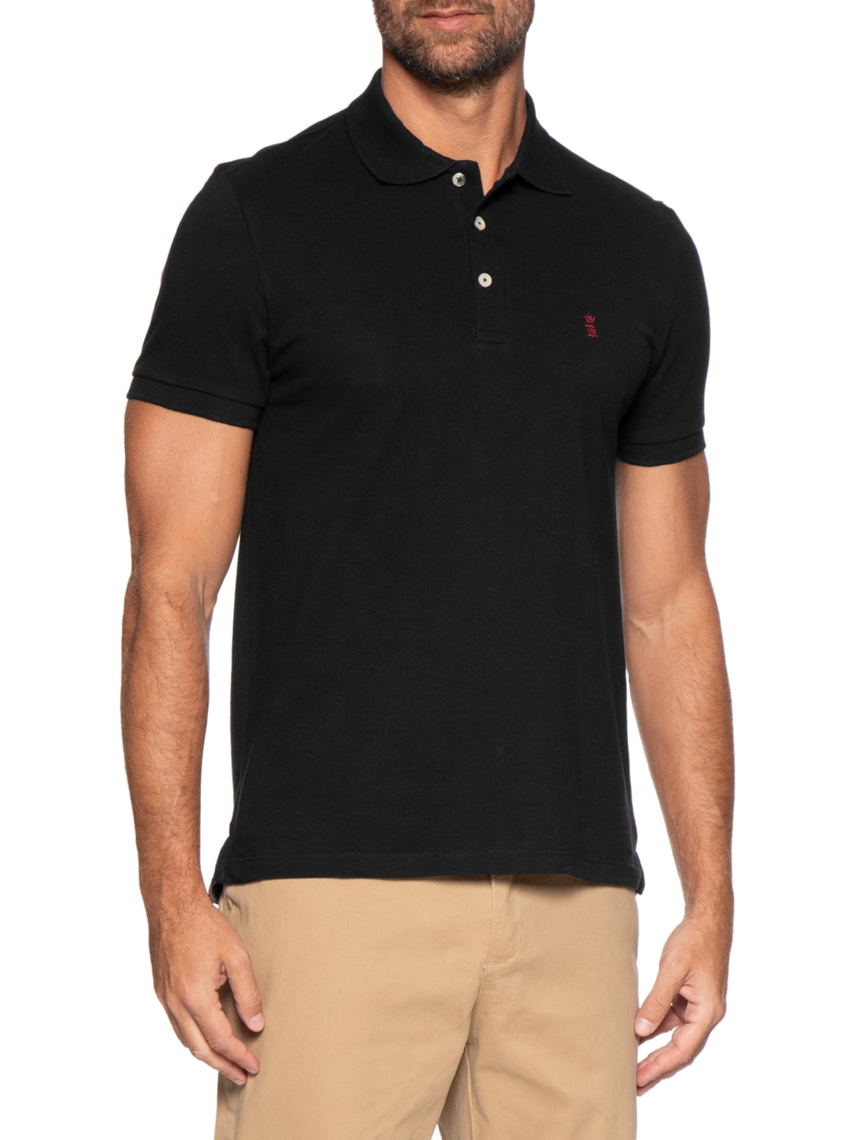 Camisa Polo Masculina Piquet Preto Sergio K