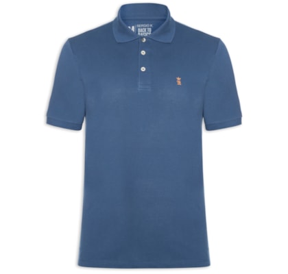Camisa Polo Masculina Piquet – Azul
