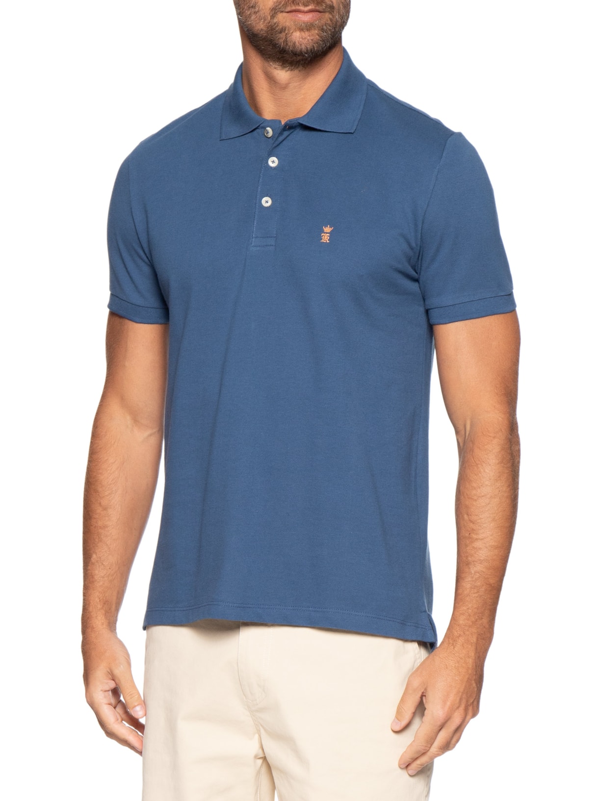 Camisa Polo Masculina Piquet – Azul Sergio K