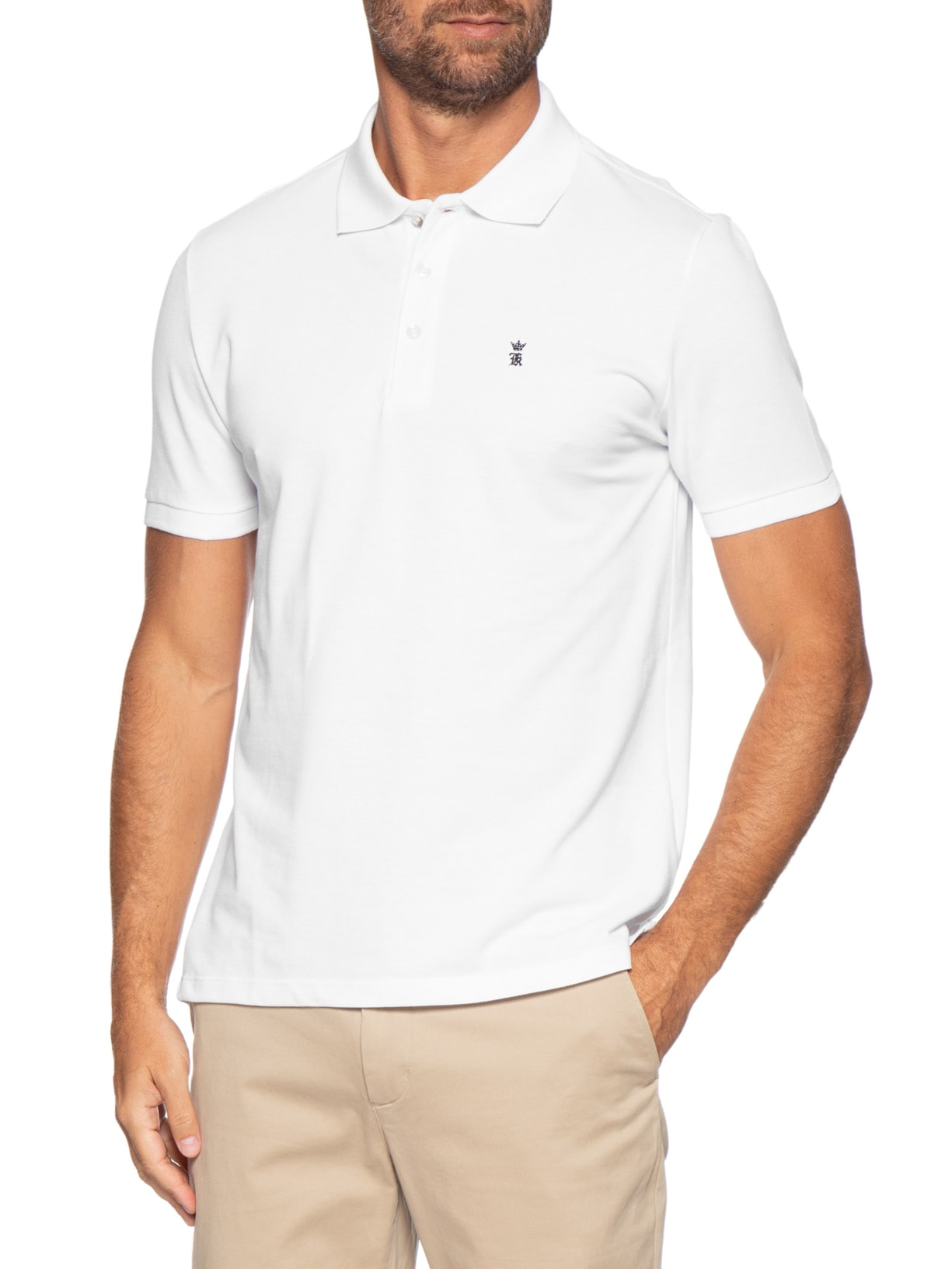 Camisa Polo Masculina Piquet – Branco Sergio K