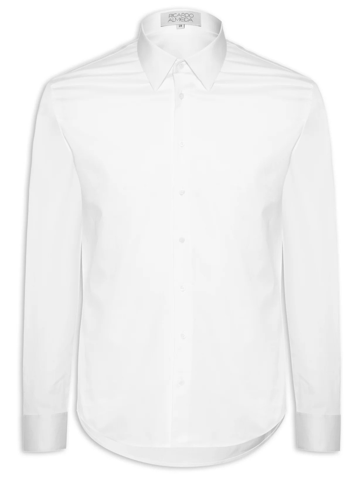 Camisa Social Masculina Austin Slim Fit Algodão Pima Branco Ricardo Almeida