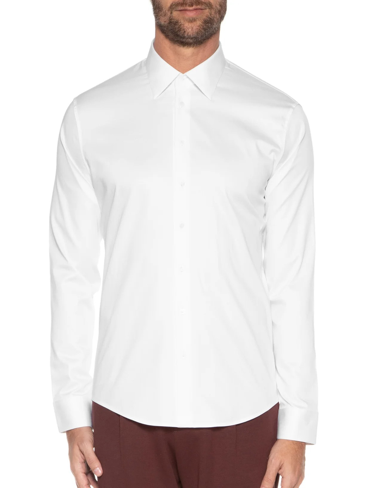 Camisa Social Masculina Austin Slim Fit Algodão Pima Branco Ricardo Almeida