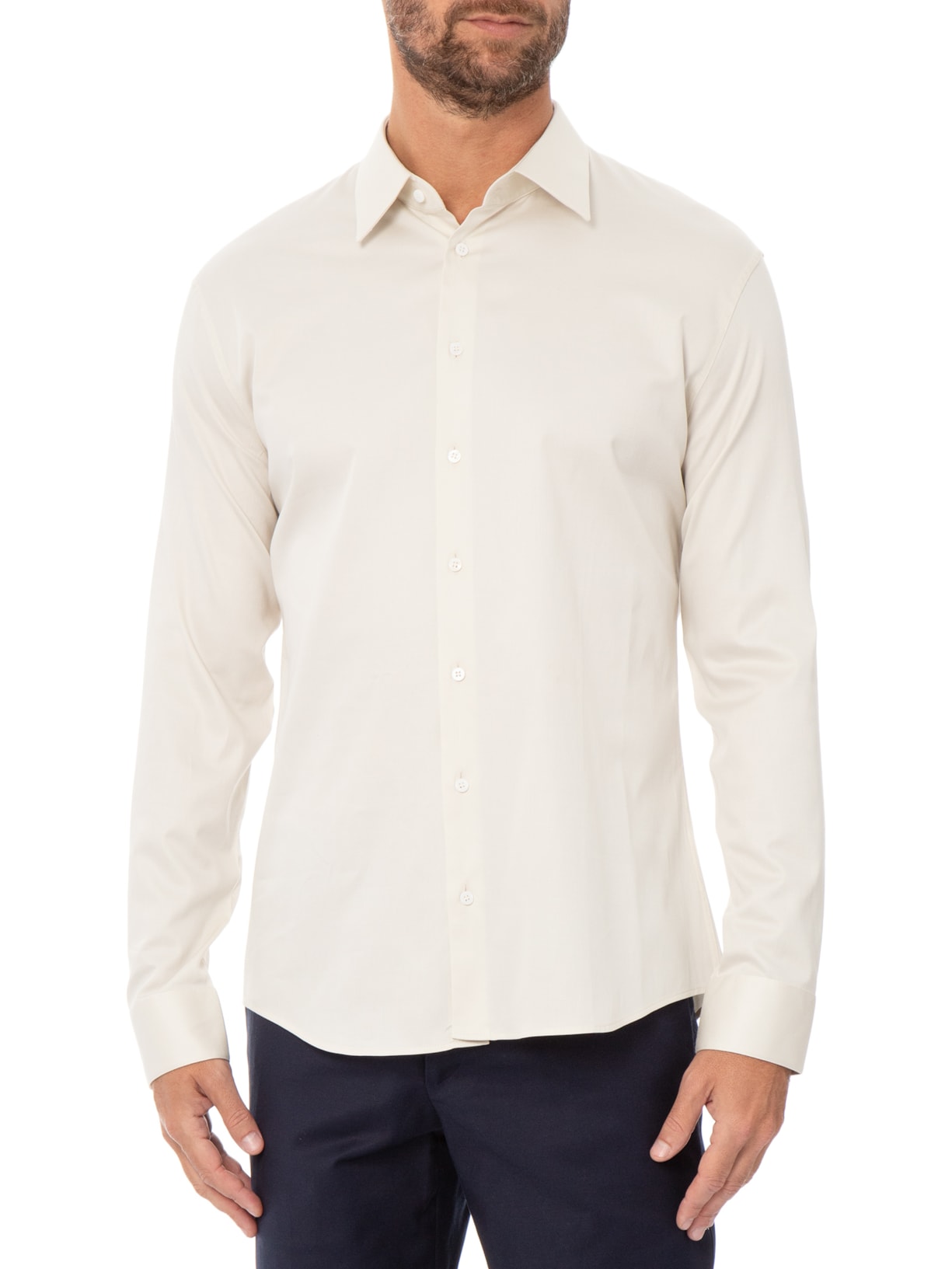 Camisa Social Masculina Austin Slim Fit – Off White Ricardo Almeida