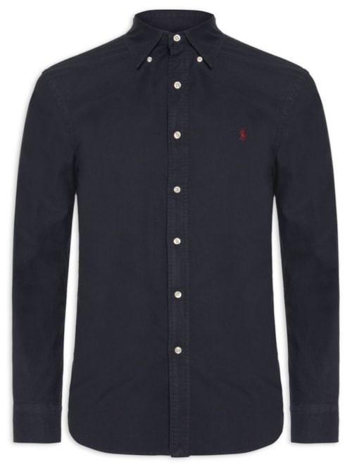 Camisa Social Masculina CU BD PPC SP-Long Sleeve-Sport Oxford YD - Azul