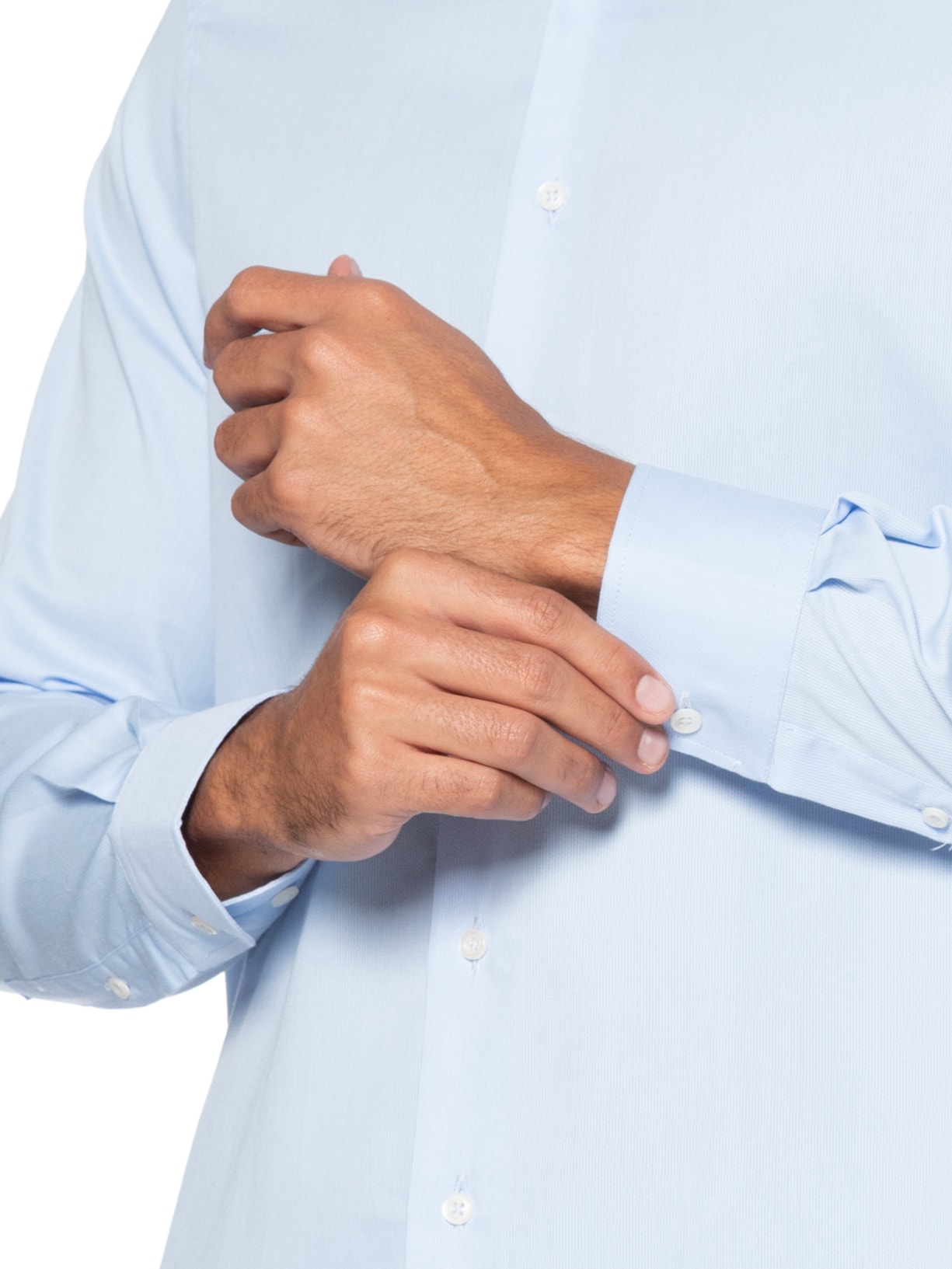 Camisa Social Masculina em Algodão Azul Paramount Alfaiataria