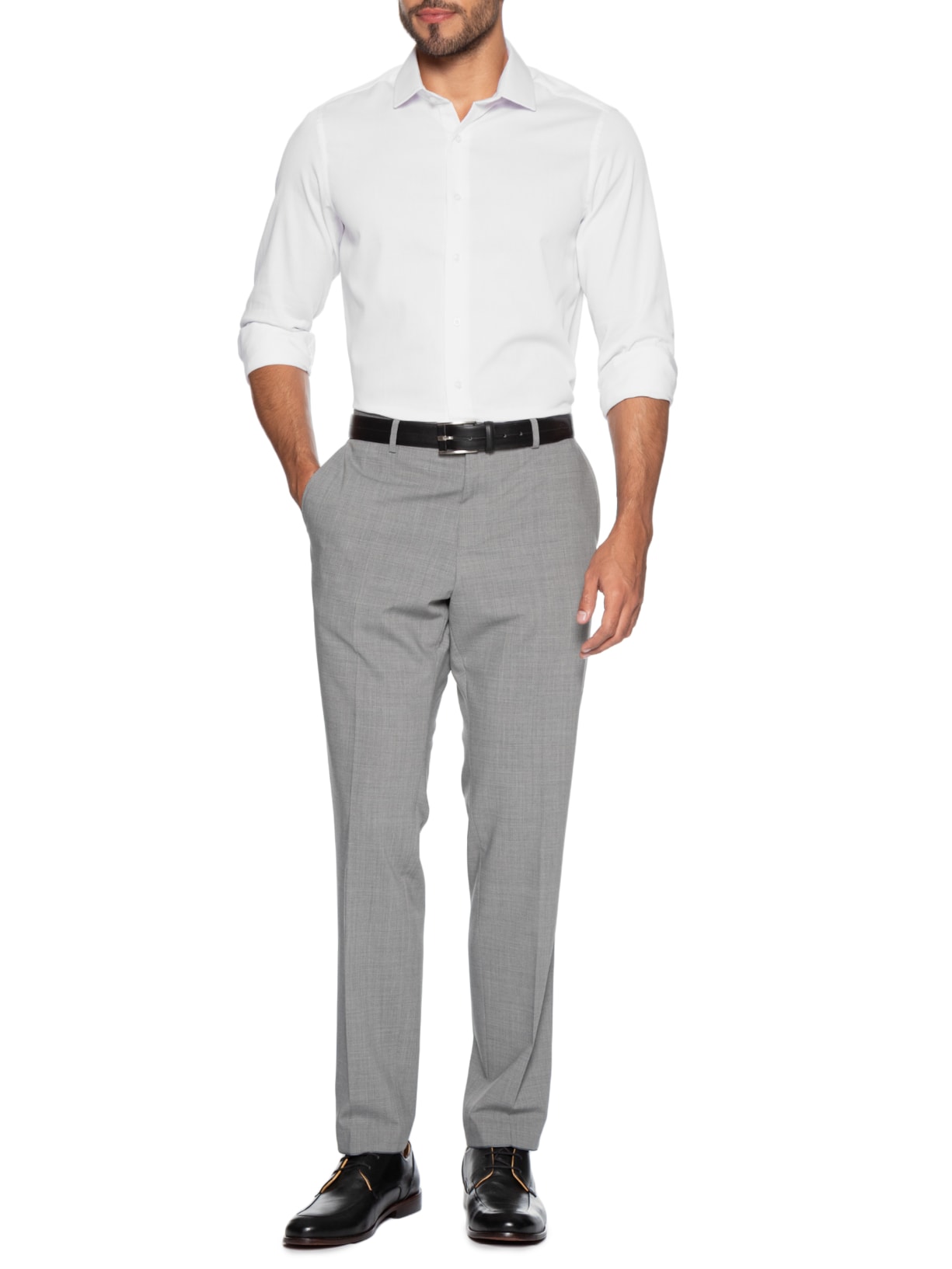 Camisa Social Masculina em Algodão  Branco Paramount Alfaiataria