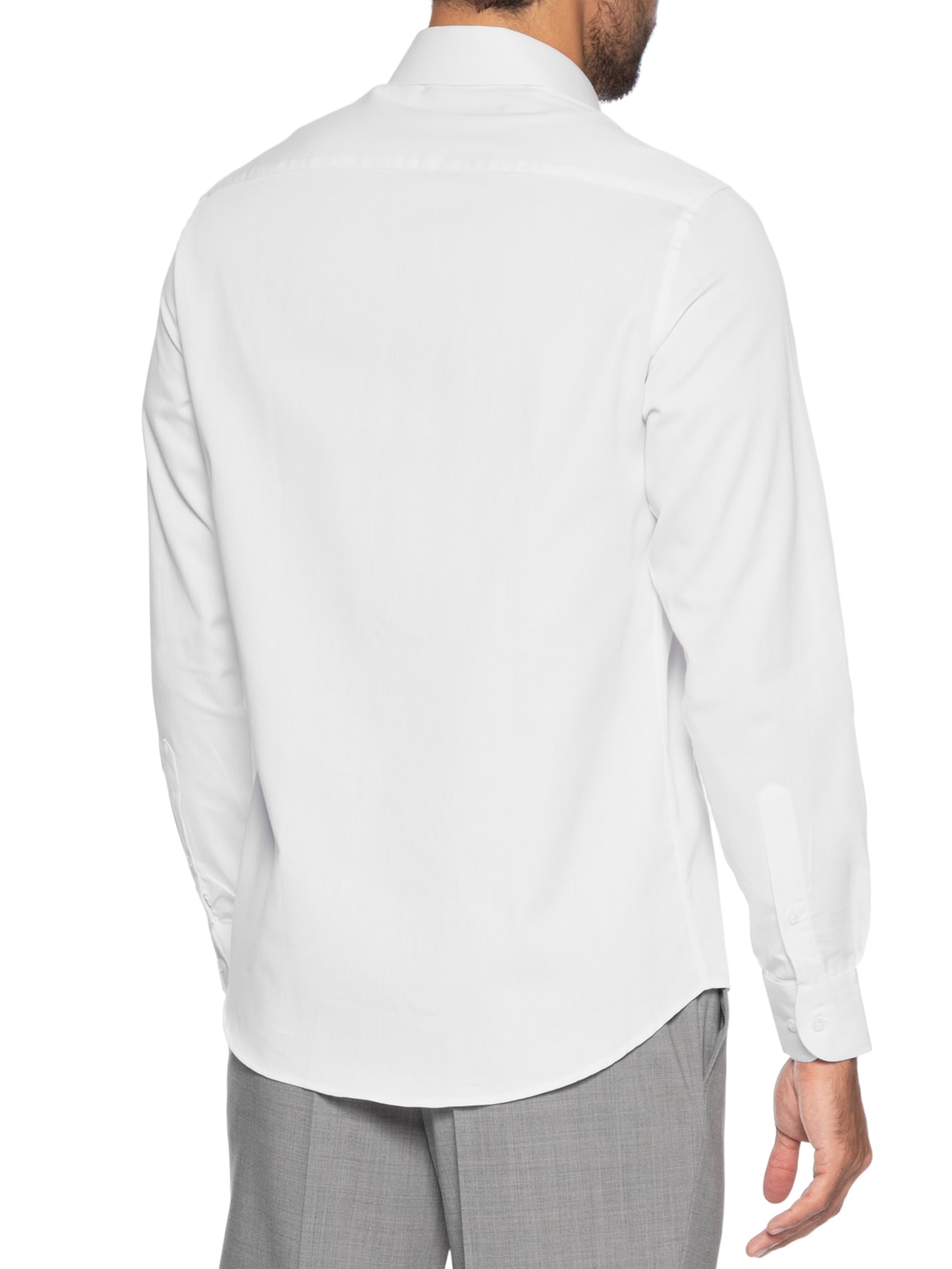 Camisa Social Masculina em Algodão  Branco Paramount Alfaiataria