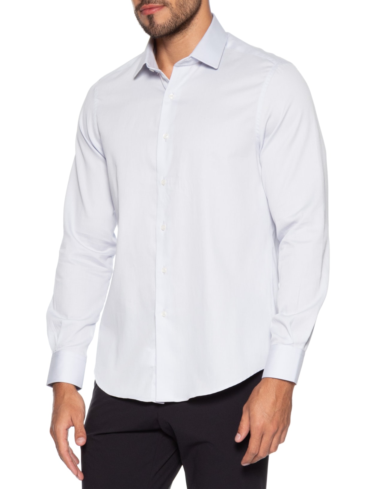 Camisa Social Masculina em Algodão Off White Paramount Alfaiataria