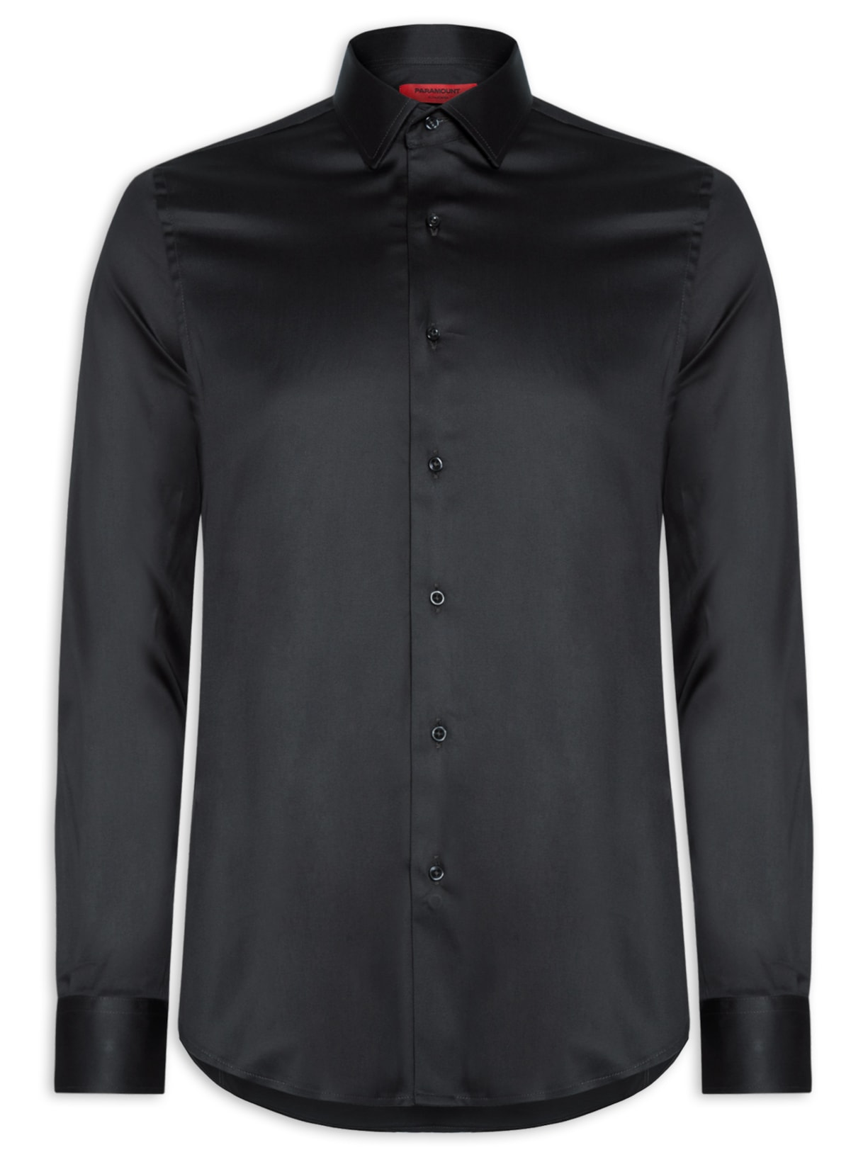 Camisa Social Masculina em Cetim Elastano - Cinza