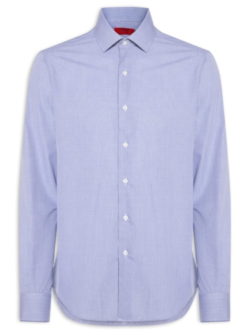 Camisa Social Masculina Em Pima Cotton - Azul