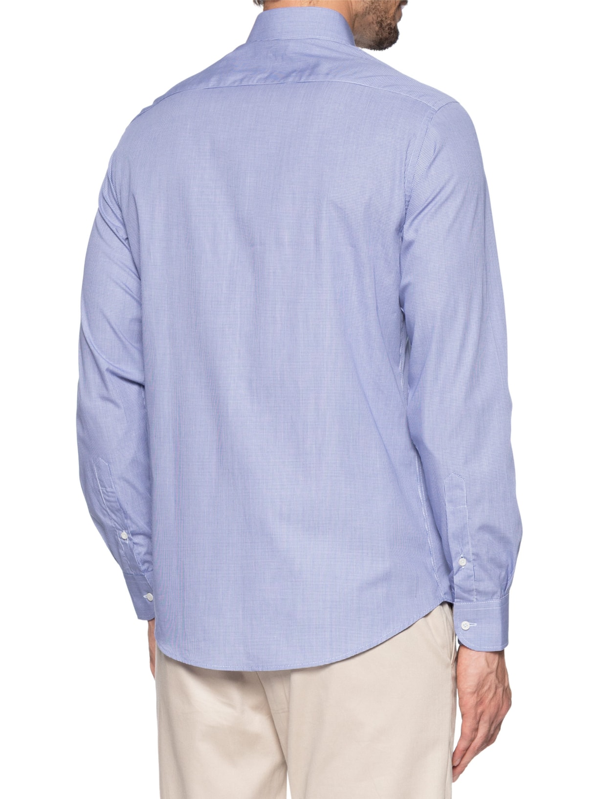Camisa Social Masculina Em Pima Cotton Azul Paramount Alfaiataria