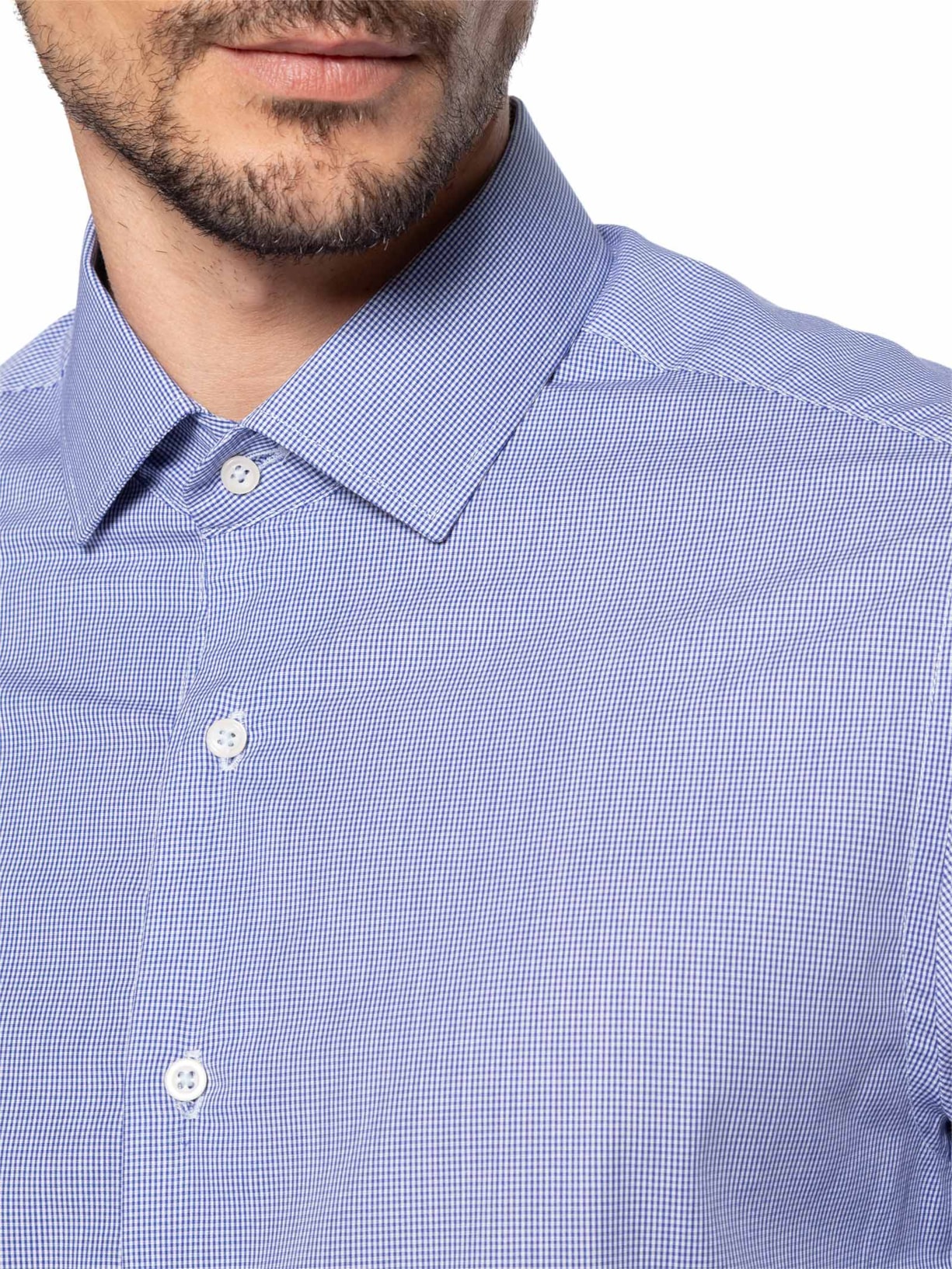 Camisa Social Masculina Em Pima Cotton Azul Paramount Alfaiataria