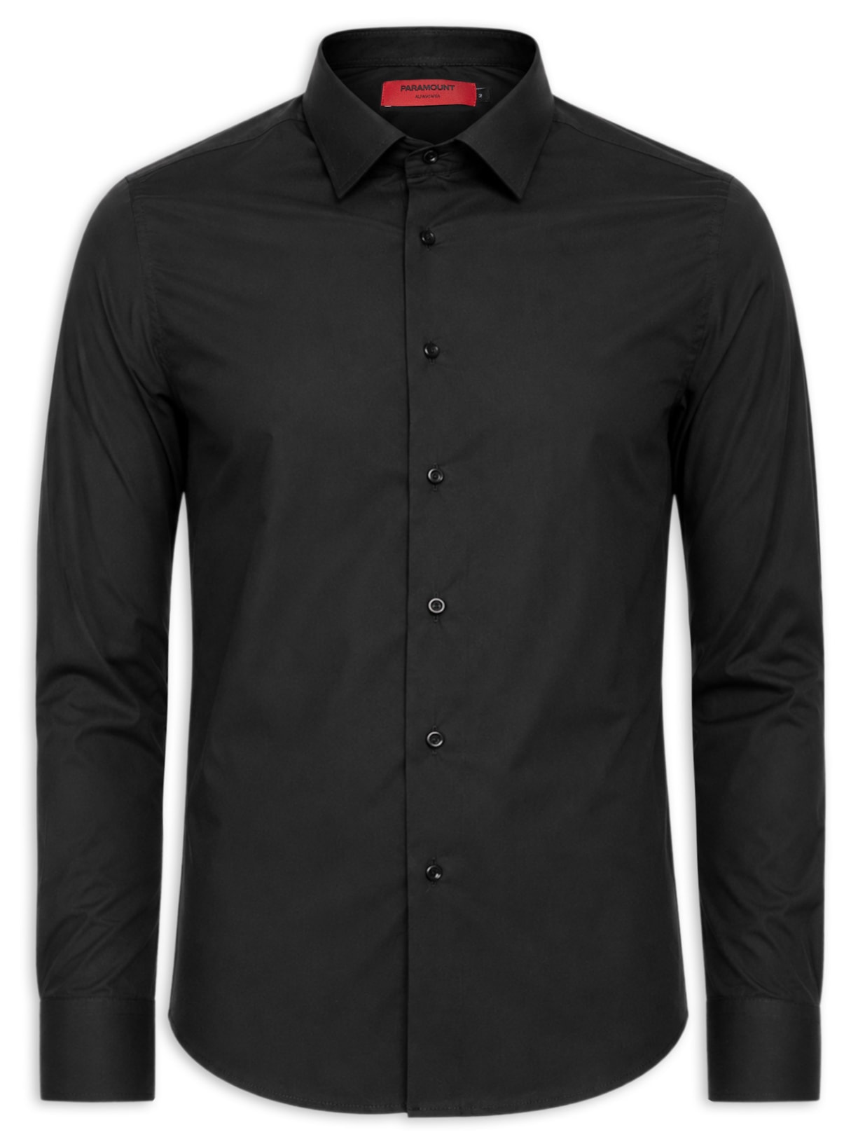 Camisa Social Masculina Em Tricoline Paper Preto Paramount Alfaiataria