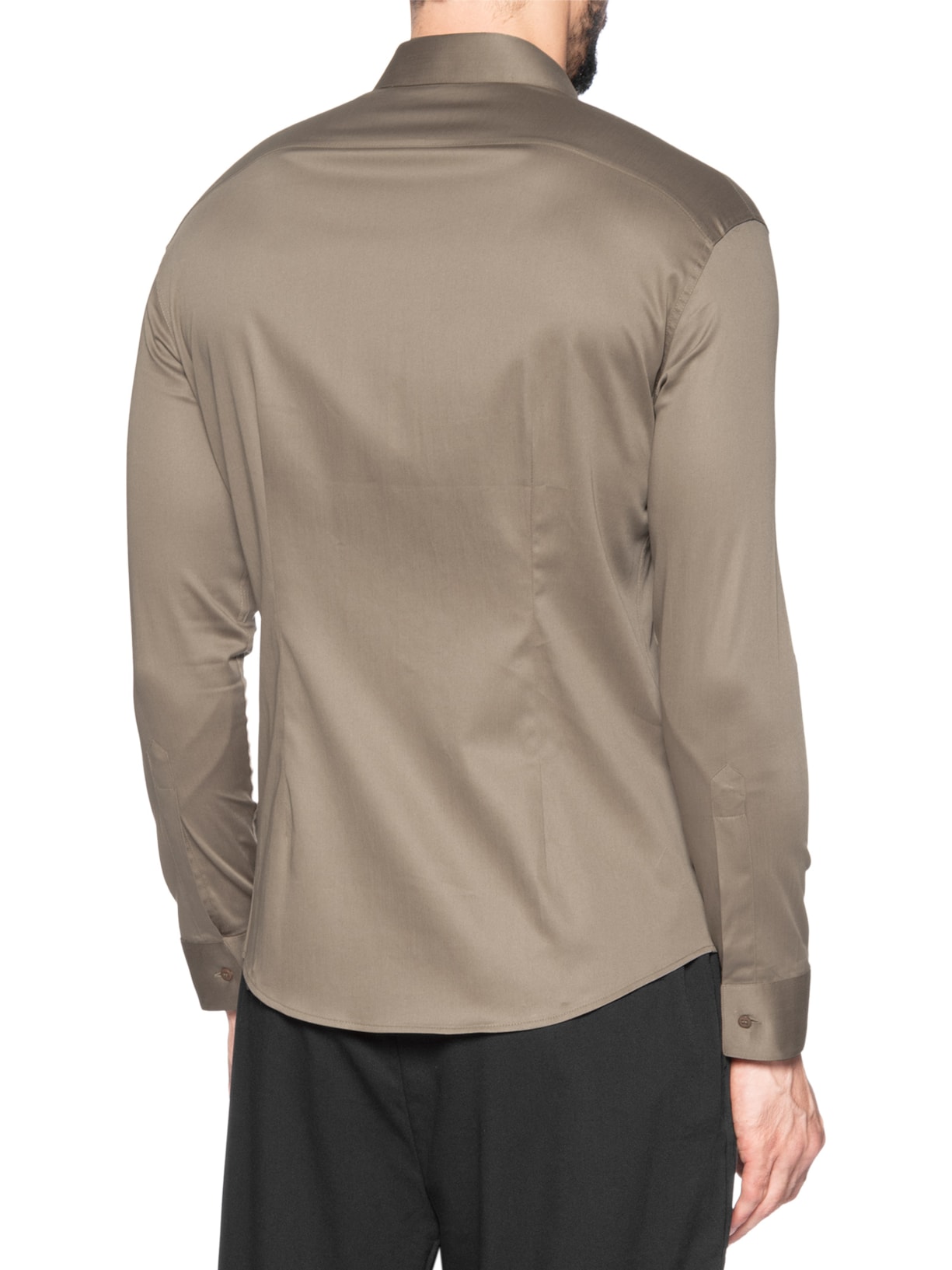 Camisa Social Masculina Lisa Austin Slim Fit Algodão Bege Ricardo Almeida