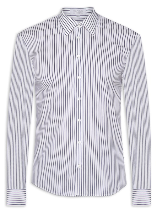 Camisa Social Masculina Lyvia Slim Fit - Branco