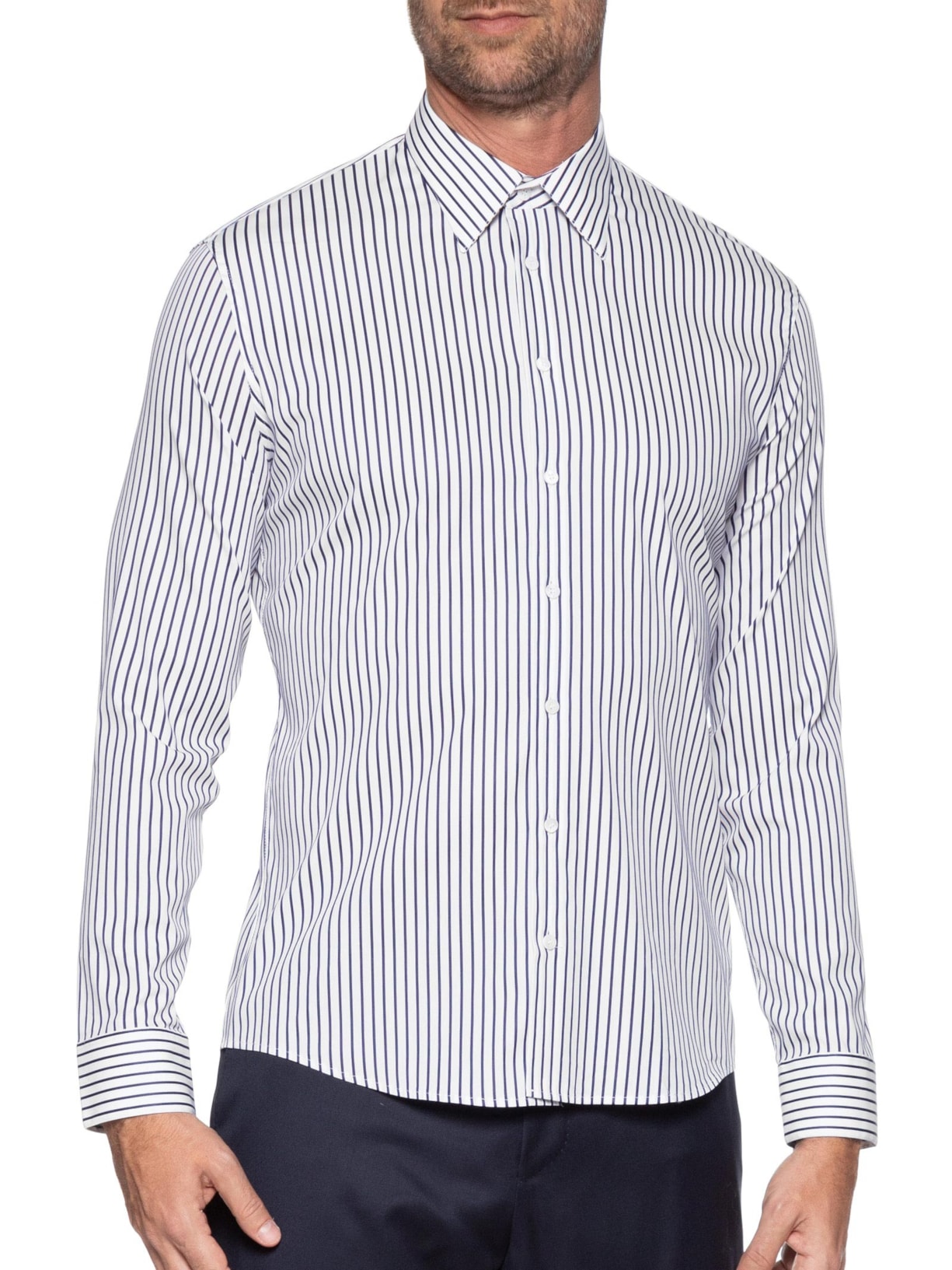 Camisa Social Masculina Lyvia Slim Fit Branco Ricardo Almeida