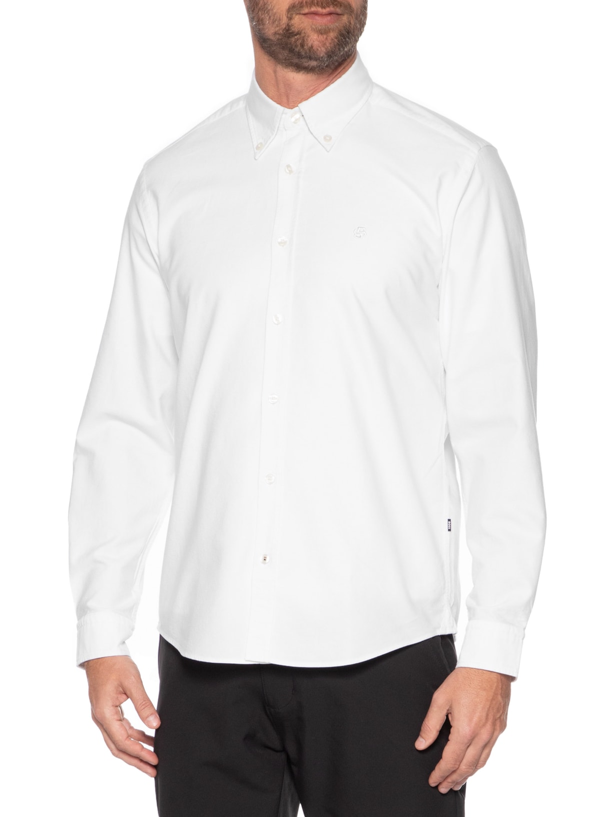Camisa Social Masculina Manga Curta H-Liam Branco Boss