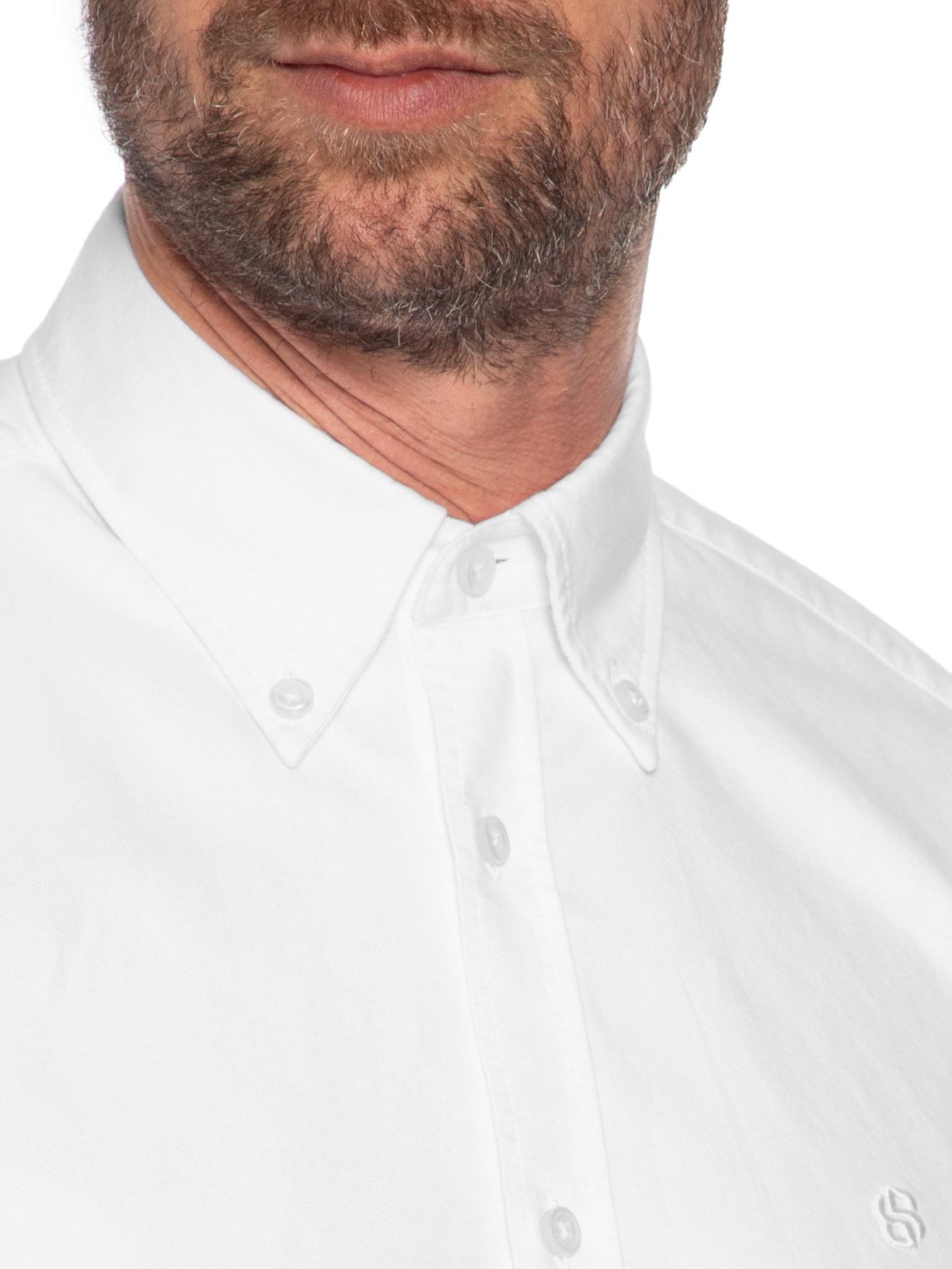 Camisa Social Masculina Manga Curta H-Liam Branco Boss