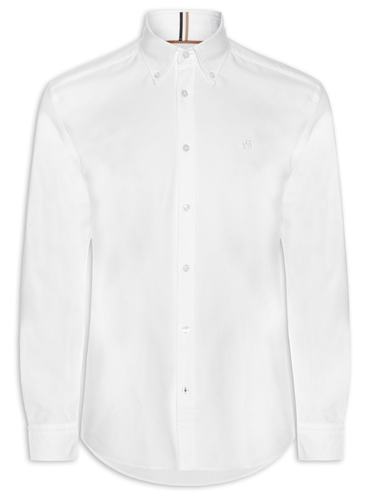 Camisa Social Masculina Manga Curta H-Liam Branco Boss