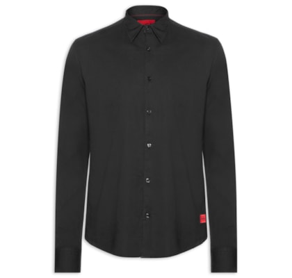 Camisa Social Masculina Manga Longa Ermo - Preto