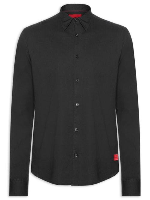 Camisa Social Masculina Manga Longa Ermo - Preto