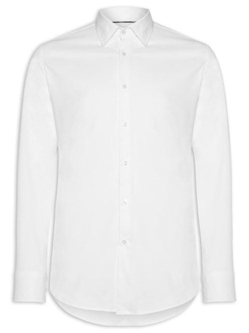 Camisa Social Masculina Manga Longa P-Hank-Kent - Branco