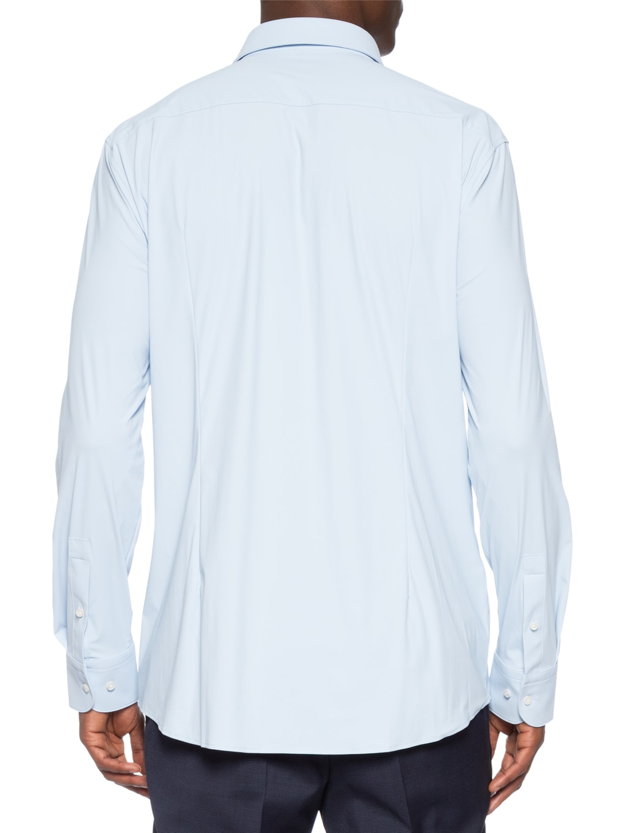 Camisa Social Masculina Manga Longa P-Hank-S-K Azul Boss