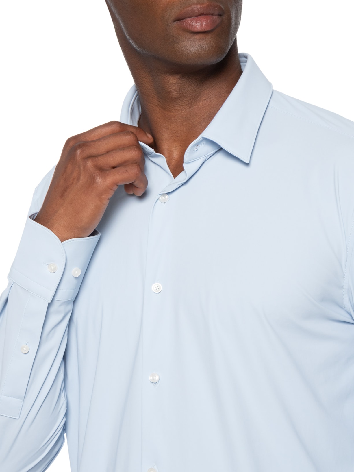 Camisa Social Masculina Manga Longa P-Hank-S-K Azul Boss