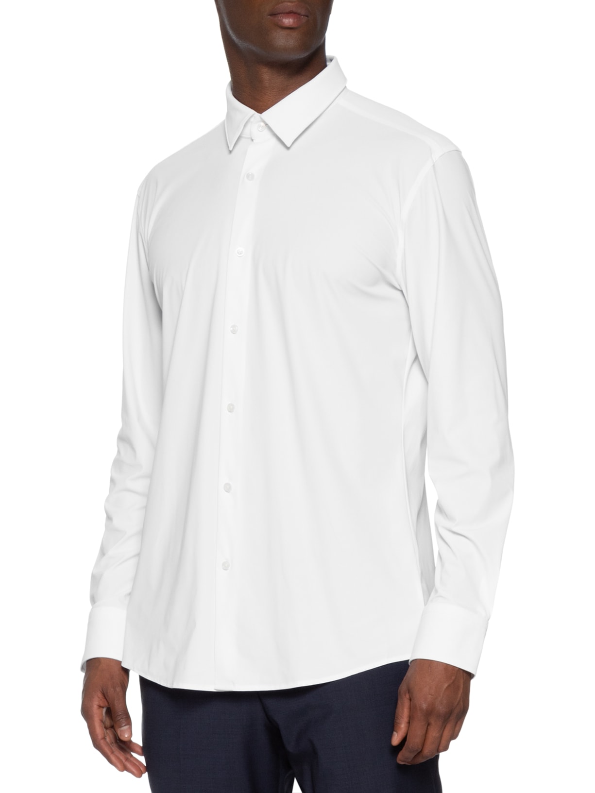 Camisa Social Masculina Manga Longa P-Hank-S-K Branco Boss