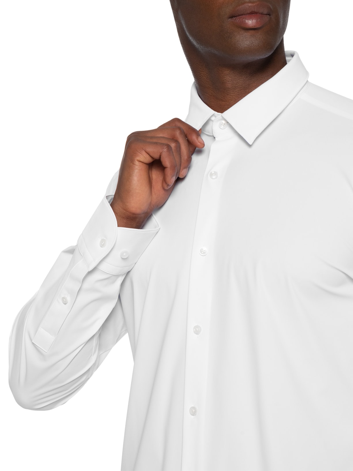 Camisa Social Masculina Manga Longa P-Hank-S-K Branco Boss
