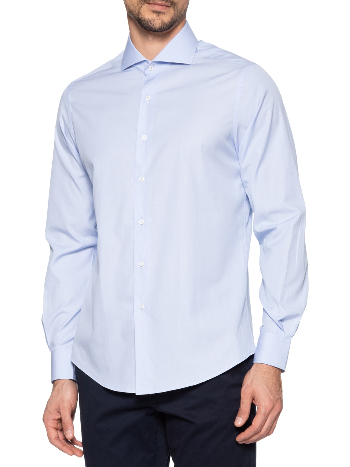 Camisa Social Masculina Premium Tricoline 100/2 Azul Paramount Alfaiataria