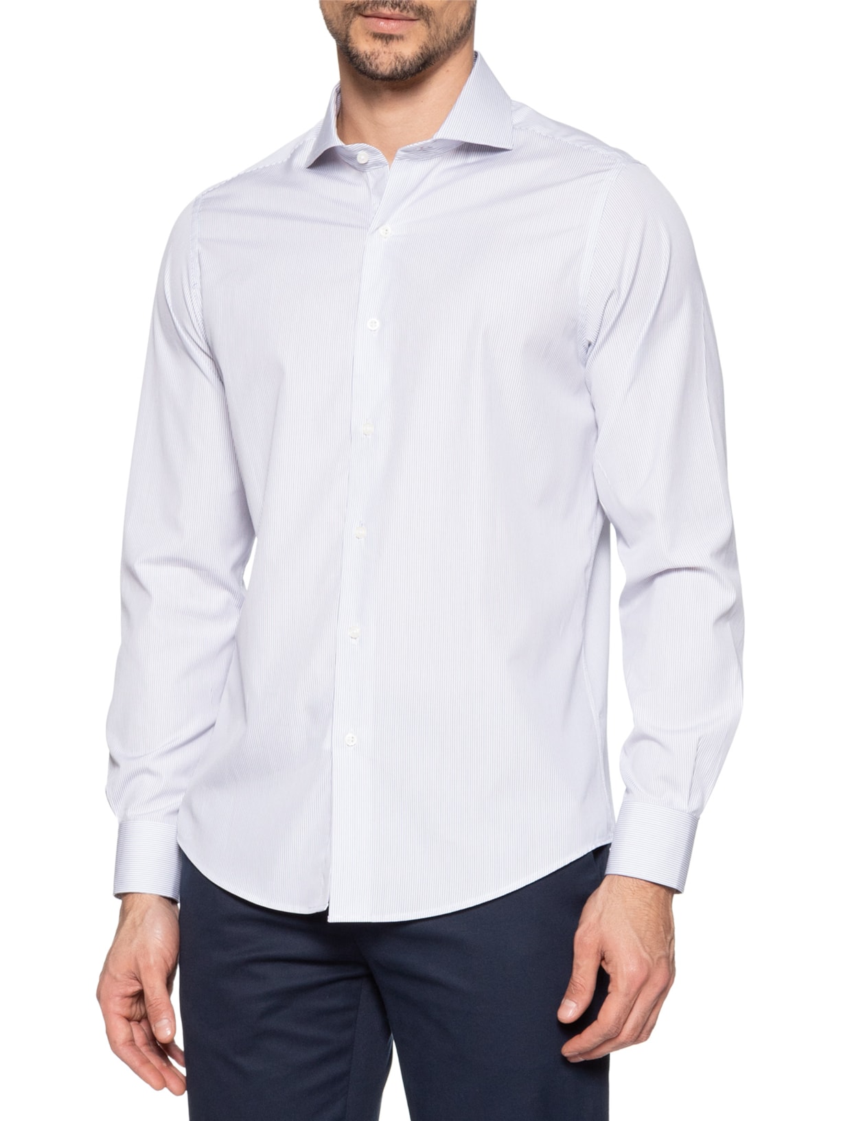 Camisa Social Masculina Premium Tricoline 100/2 Branco Paramount Alfaiataria