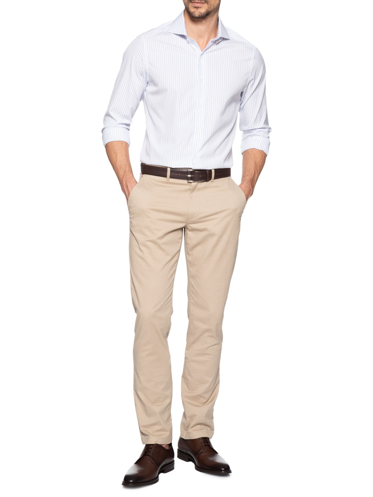 Camisa Social Masculina Premiun Tricoline 100/2 Branco Paramount Alfaiataria