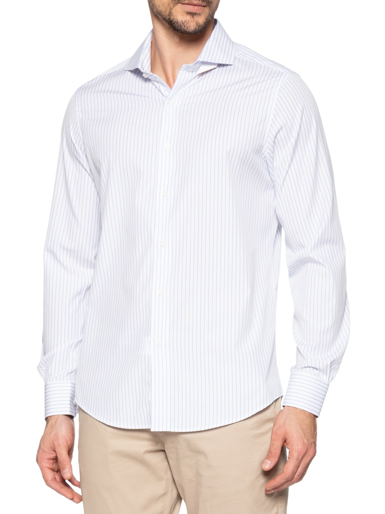 Camisa Social Masculina Premiun Tricoline 100/2 Branco Paramount Alfaiataria