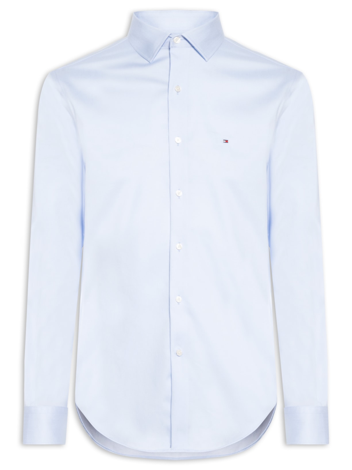 Camisa Social Masculina Regular Fit Logo No Peito Stretch - Azul