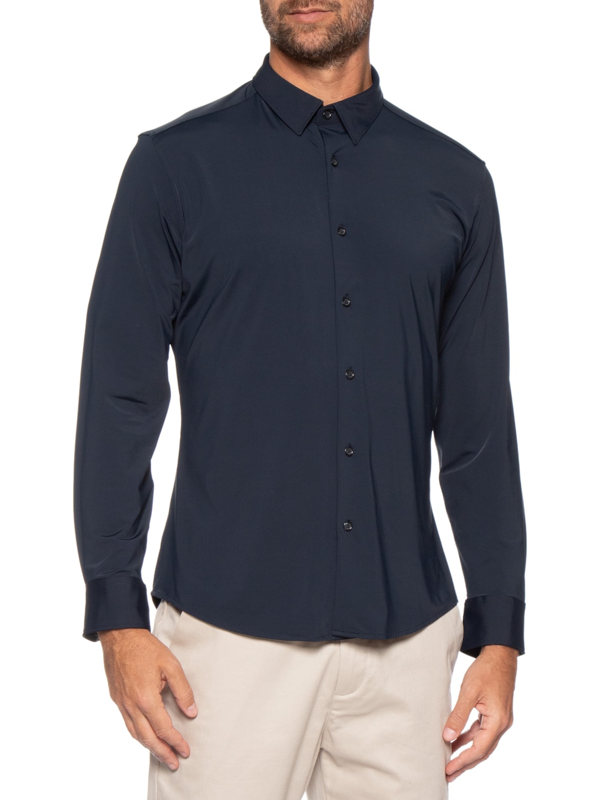 Camisa Social Tech Masculina – Azul '2 Essential