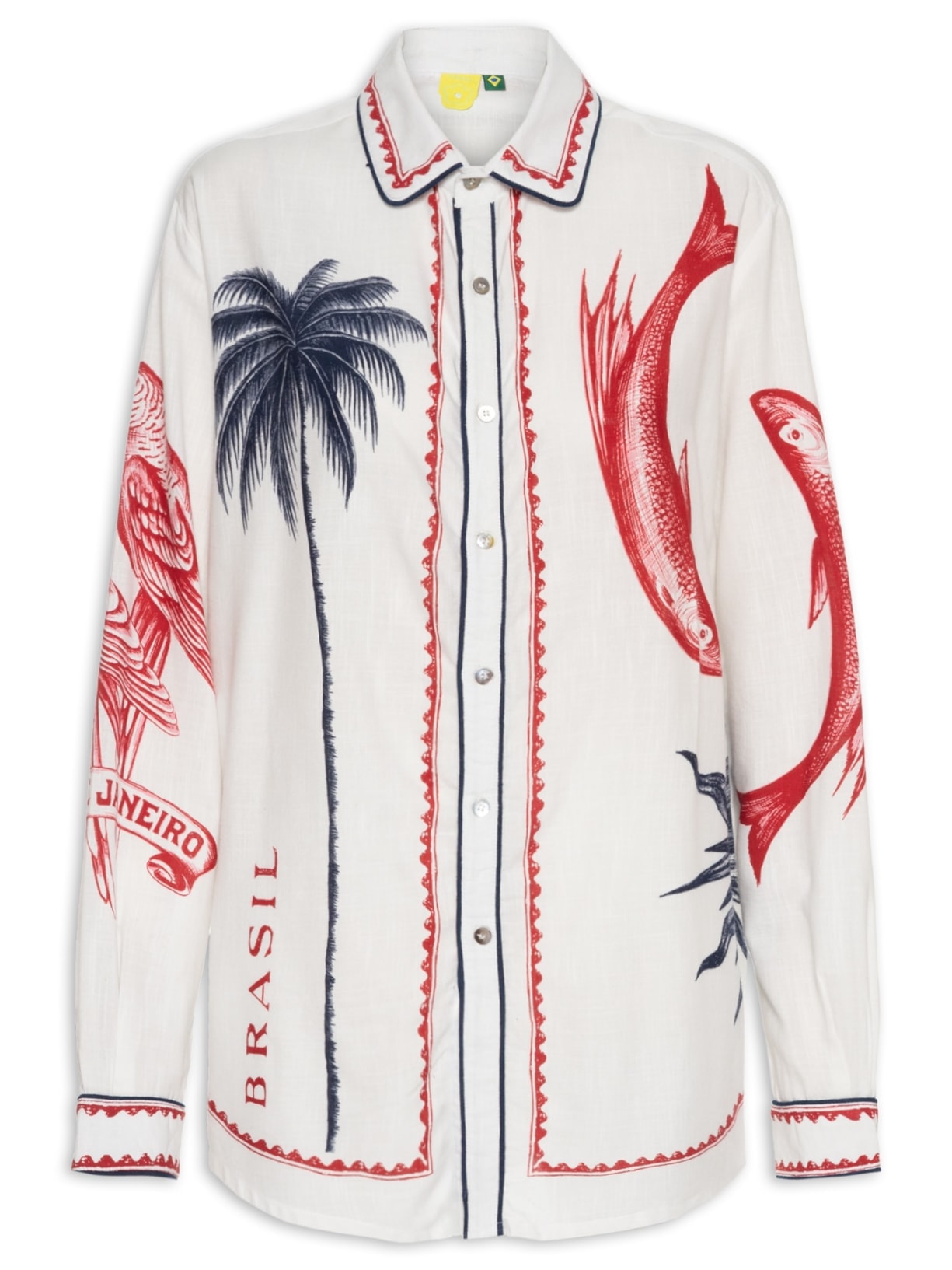 Camisa Tropical Vintage - Off White