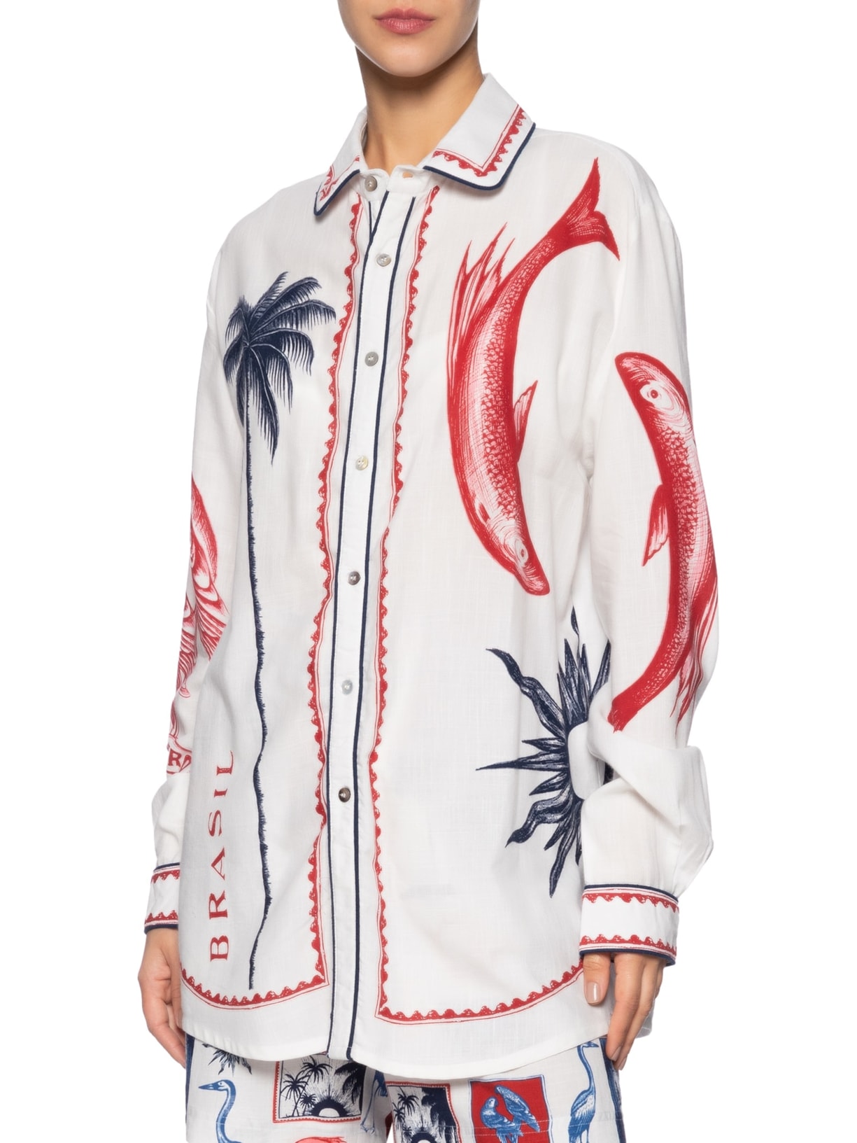 Camisa Tropical Vintage Off White Farm