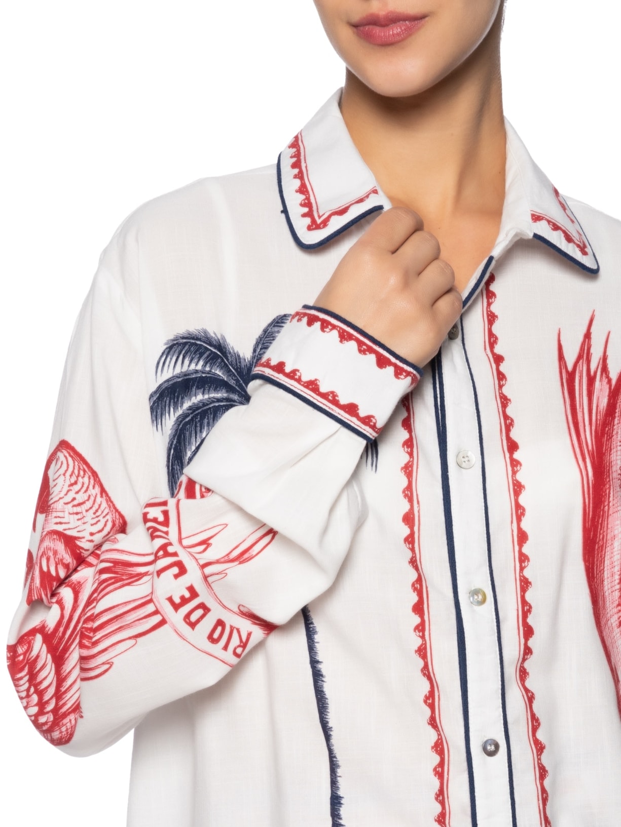 Camisa Tropical Vintage Off White Farm